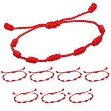 8 Pcs 7 Knot Red String Bracelets Red Rope Cord Handmade String Luck Bracelet