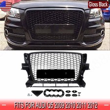 Gloss Black Honeycomb Front Bumper Upper Grille For Audi Q5 2009-2012 Rsq5 Style