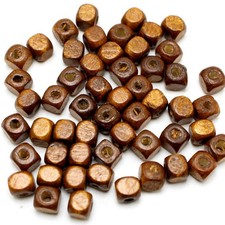 500 pcs Coffee Cube Wood Beads Wooden Beads Spacer 6X6mm Bracelet Making Beads