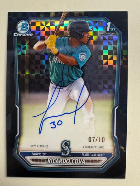 Ricardo Cova 2026 Bowman Chrome #CPA-RC Black X-Fractor 1st RC Auto /10