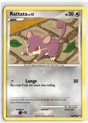 Pokemon TCG Rattata 73/99 Arceus Common NM