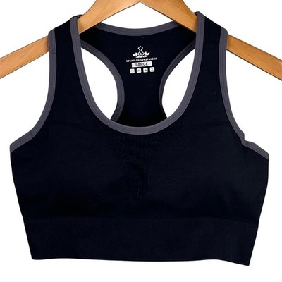 Healthyoga Black Athletic Yoga High Impact Racerback Padded Bra Large NWT