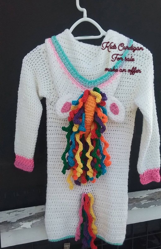 crochet Unicorn Cardigan kids