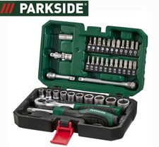 Parkside 38 Piece Socket Set - Ratchet Socket Wrench Handle Extension Bit Holder