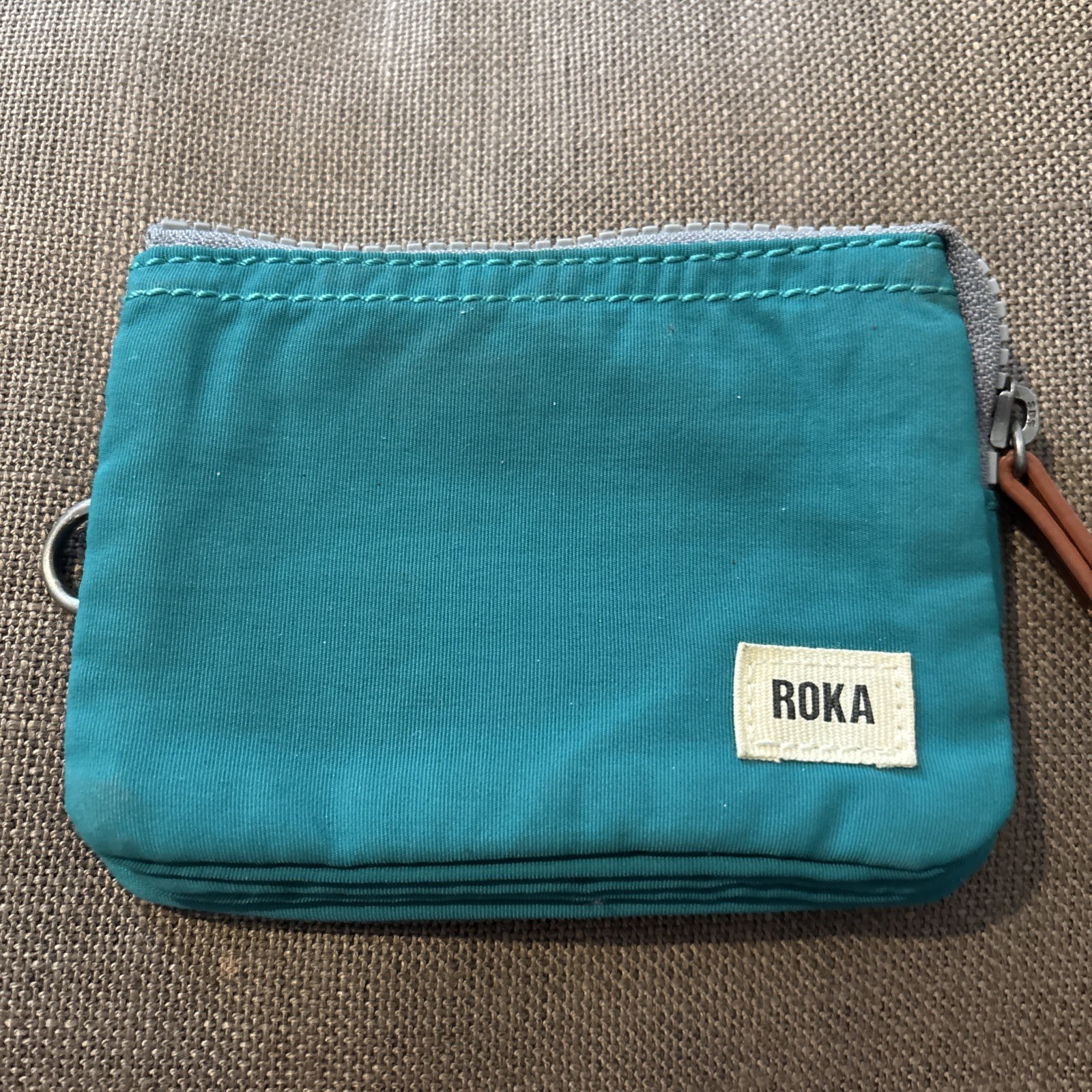 Cartera ROKA Carnaby London pequeña de lona sostenible para la fuerza aérea - verde turquesa