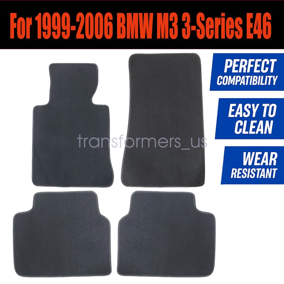 Alfombrillas antideslizantes de terciopelo delanteras-traseras 1999-2006 para BMW M3 serie 3 E46 Foto 3 de 4