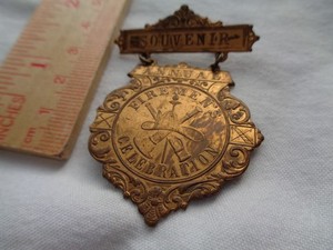 ESTATE! Antique Victorian “Souvenir Annuals Fireman Celebration” 1900’s Badge