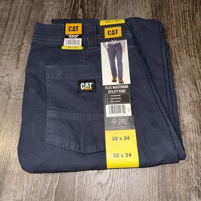 CAT Men's Flex Waist Band Cellular Pocket Utility Pants , Navy, 32 X 34