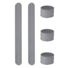 5 Pcs Silicone Slap Bracelets, Snap Wrist Bracelets, Grey