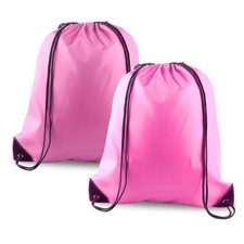 Pcs Drawstring Backpack Bags Bulk Drawstring Bag Foldable Gym Bag 2 Pink