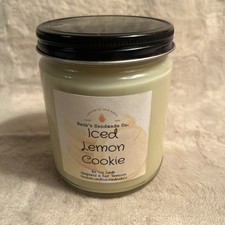 Iced Lemon Cookie Soy Wax Candle In Jar, Wood Wick Beck’s Handmade Co. New