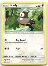 Starly 81/111 SM - Crimson Invasion Common Normal Pokemon TCG MP