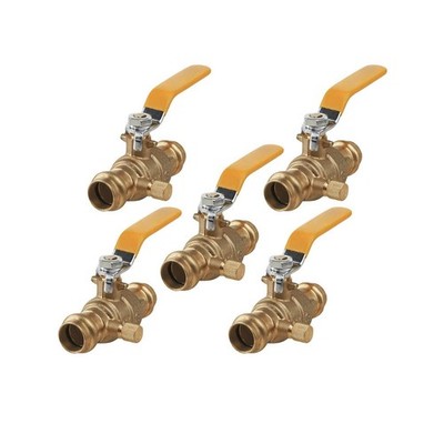 Midline Valve 532VLV012D-5 Premium Press Ball Valve with Drain with 1/2 in. C...