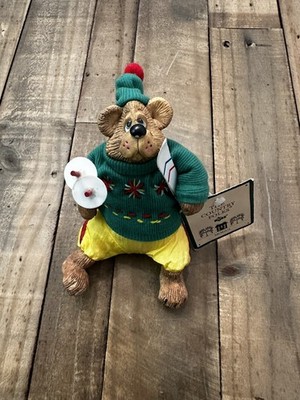 Russ Berrie Bear The County Folks Mogul Bear Skier Ski Poles with TAGS
