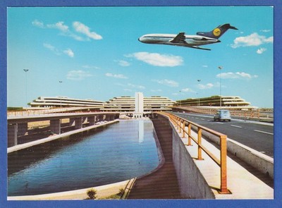 Postcard Cologne/Bonn Airport and Lufthansa Boeing 727 Airport, undescribed