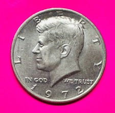 RARE - REDUCED -  1972 USA American Kennedy Half Dollar NO MINT MARK EX+++