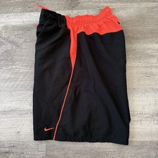 NIKE Boardshorts Mens Large Black Shorts Swim Mesh-Lined Gym Drawstring Elastic