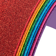 8 Pack Glitter Foam Sheets Craft 8 x 12 inch Rainbow  8 Colors Sparkles Foam