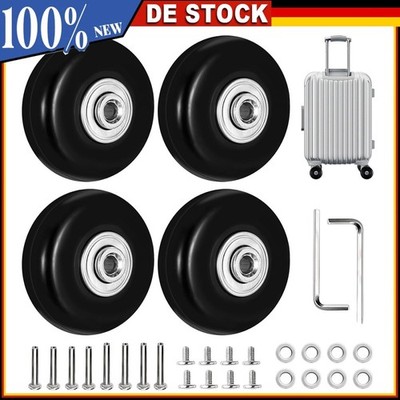 4x Kofferrollen Für 50x18mm Gummi Rollen Räder Mute Gepäck Koffer Ersatz Wheels