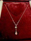 1928 Victorian Pink Tear Drop Necklace  — photo 3
