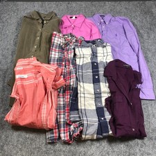 Lot of 7 Unisex Button Up Shirts Polo Ralph Lauren Calvin Klein Express Mixed