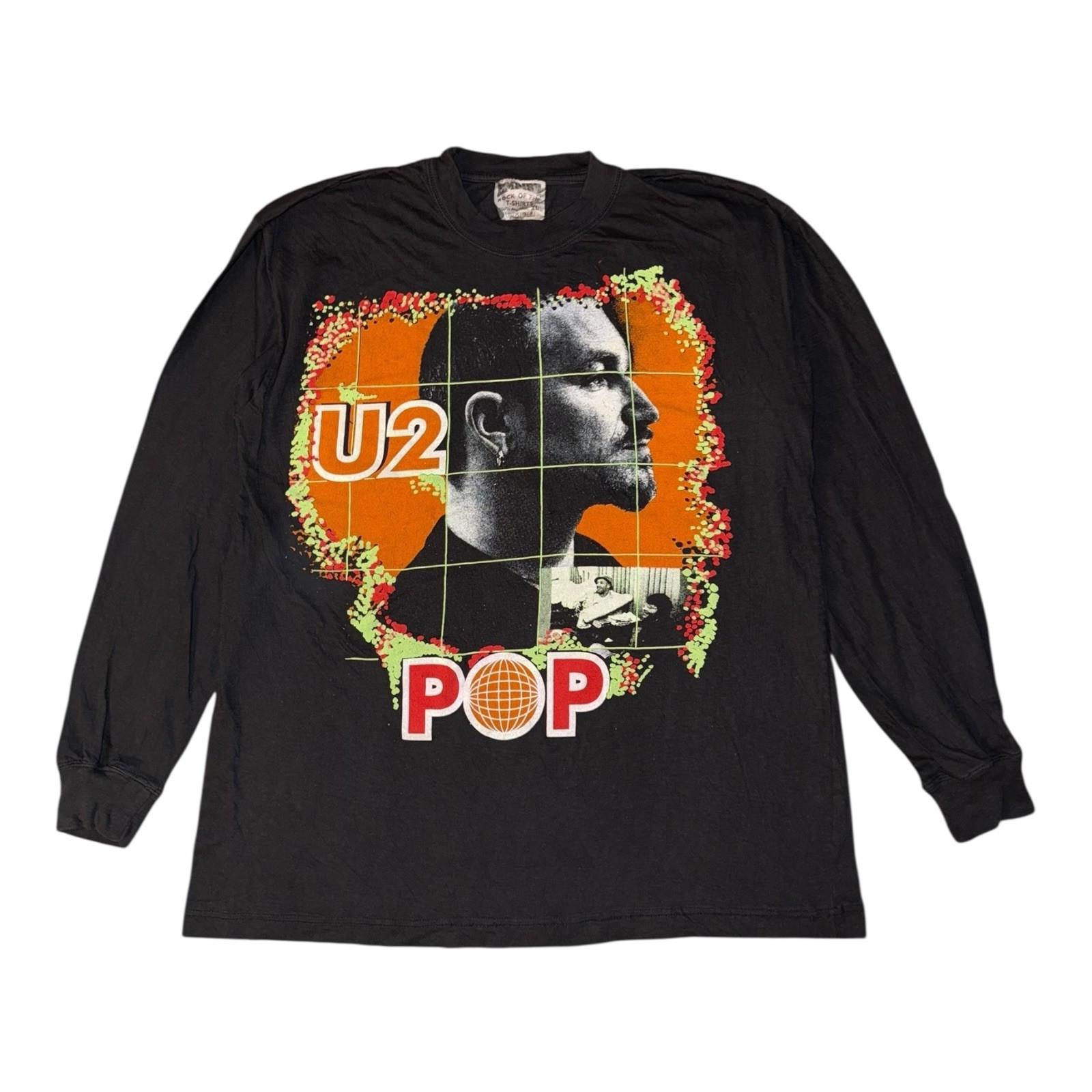 Camiseta De Colección U2 Talla L PopMart 1997 Tour Bono The Edge 90s Irish Rock Band