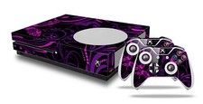 Skin XBOX One S Console Controller Twisted Garden Purple Hot Pink