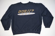 VTG 90's Guess Jeans Crewneck Sweatshirt Double Sided Black Gold Faded Embroider