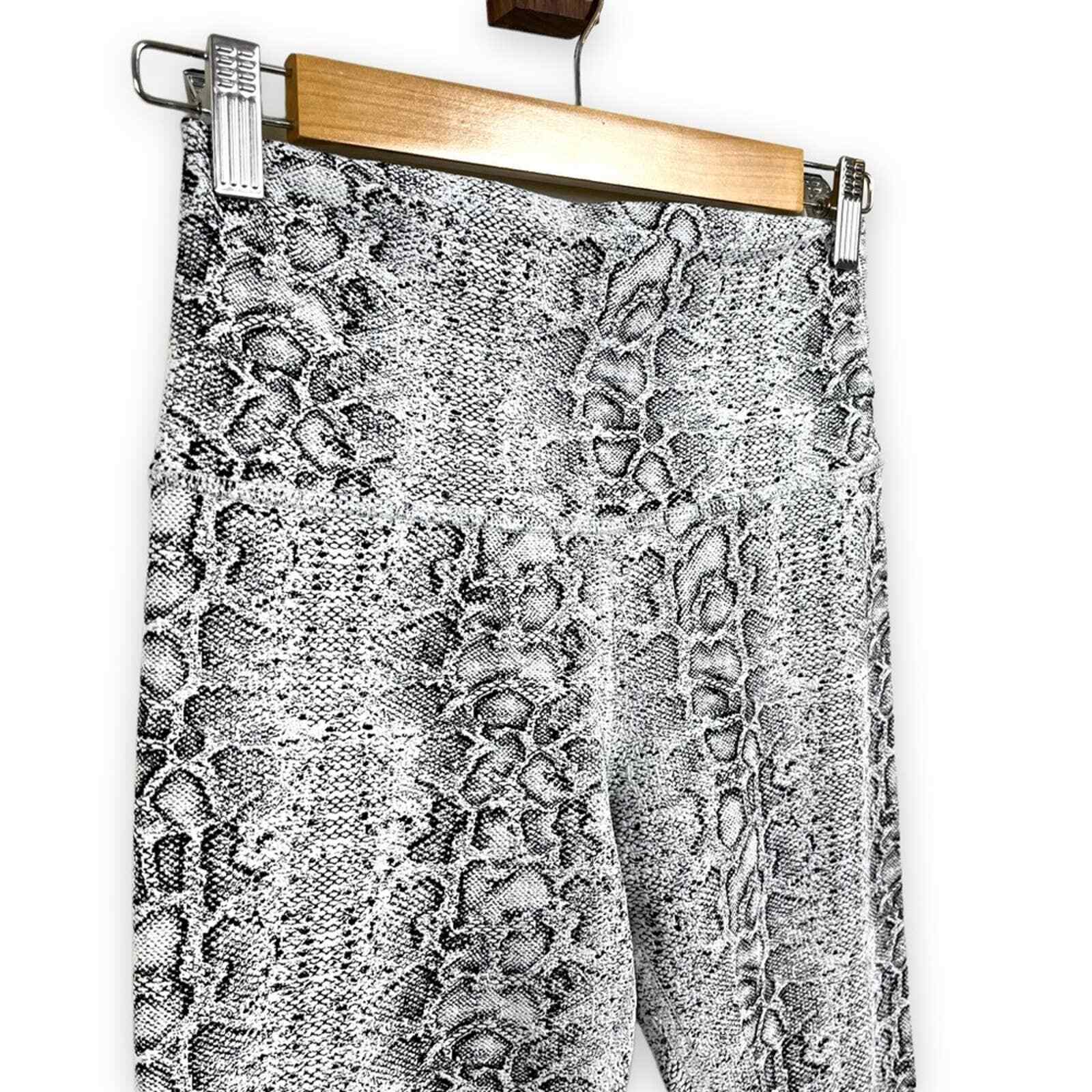 White and Black Python Print Leggings - image 2