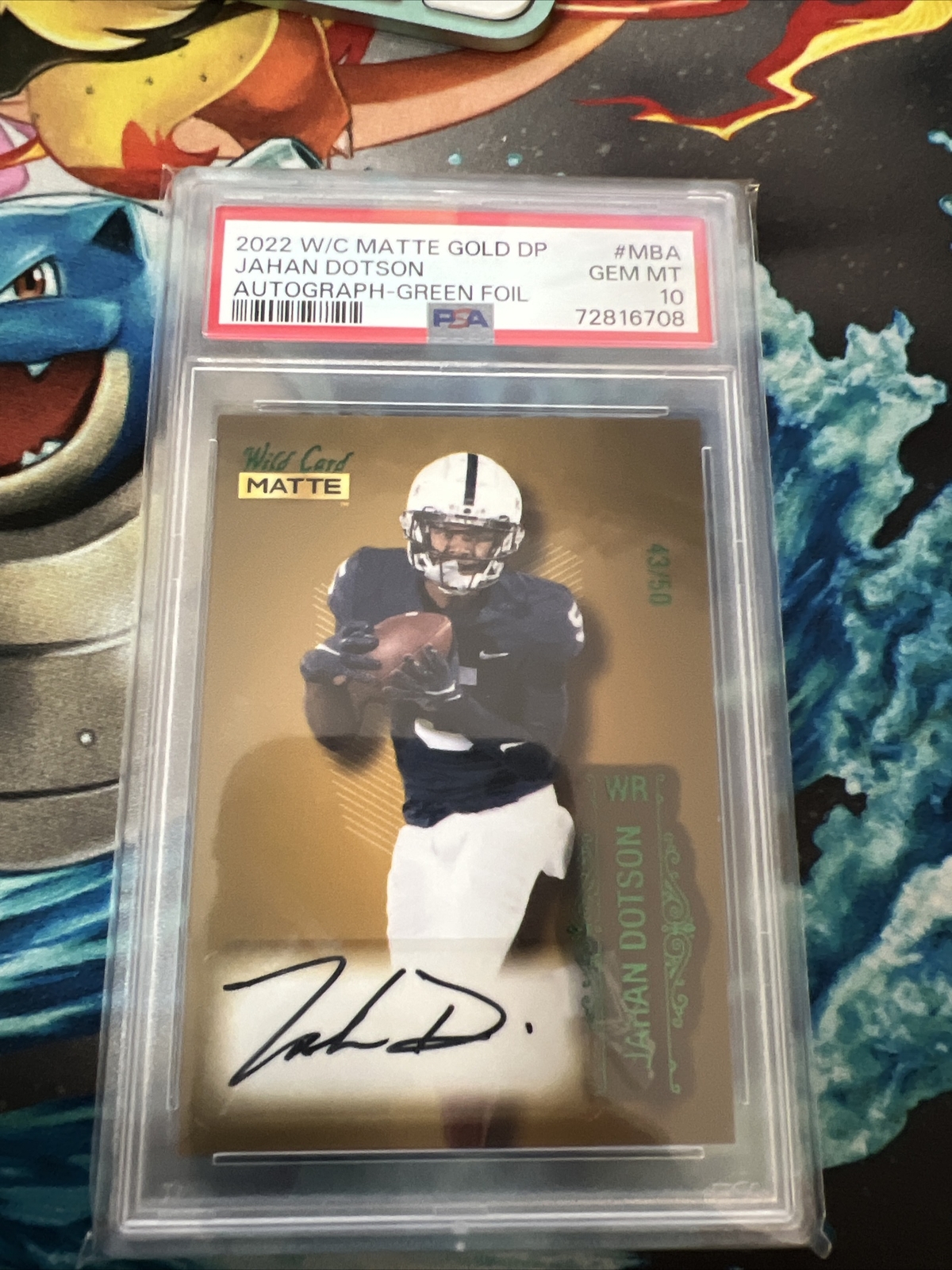 Jahan Dotson Wild Card Matte Gold Draft Pick Autographs #MBA Green Foil