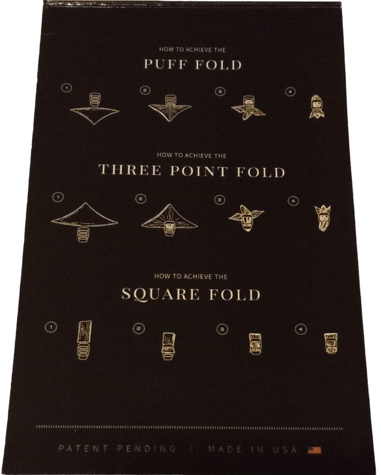 Square Guard Pocket Square Holder, Weave It And Leave It Holder, Black