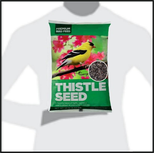 Premium Natural Black Thistle Nyjer Seed Wild Bird Food 10 Lb Bag, Brown,Bird - Picture 8 of 8