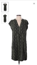 Anthropologie women's short sleeve knee length snake print dress size XS