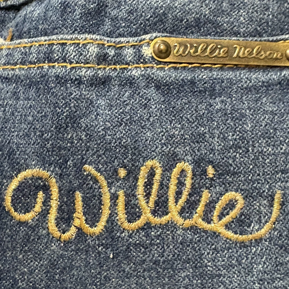 Pantalones de mezclilla de colección WILLIE NELSON W 24 L 28,5 talla 7 cintura alta años 80 Bluejeans hippie Foto 3 de 4