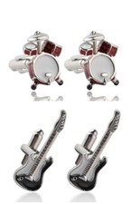 Christmas Gift Stocking Filler for Men Drum Set Cufflinks Drummer Guitar For Him