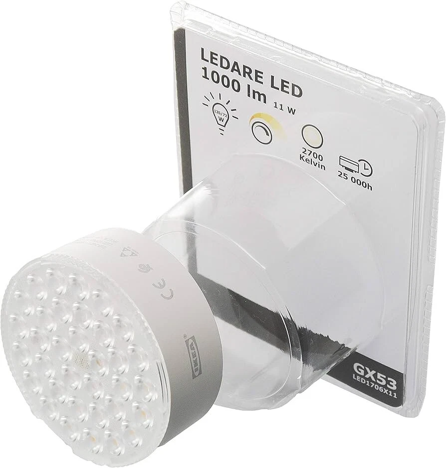 3 x IKEA LEDARE LED Bulb GX53 1000lm Dimmable Warm Beam Angle 2700K LED1706X11 - Image 3 of 4