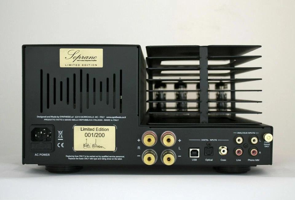 SYNTHESIS SOPRANO LIMITED EDITION AMPLIFICATORE HIFI INTEGRATO A VALVOLE - Immagine 2 di 3