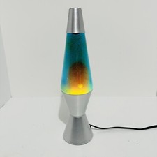 The Original Lava Lamp 709U Motion and Glitter Model 2117 Orange Wax- Blue