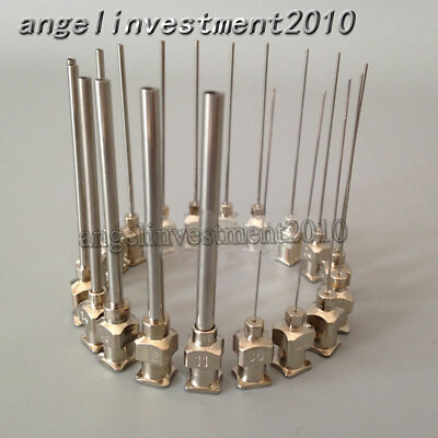 12 pcs 12Ga-23Ga Blunt stainless steel dispensing syringe needle tips 1.5''