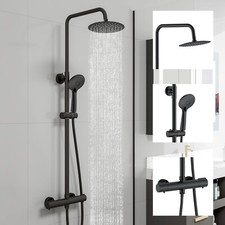 Exposed Thermostatic Shower Mixer Bathroom Twin Head Large Valve Round/Square