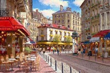 Ceramic Backsplash Tile Mural Street Scene Landscape - Rue Du Soliel
