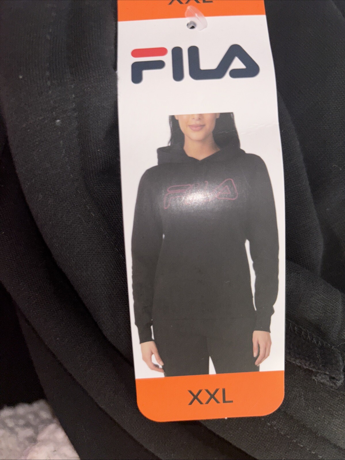 Felpa con cappuccio Fila donna maglione pile peso medio logo (XX Large regular nero)