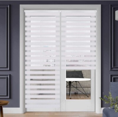 SMONTER Easy Fix Zebra Rollo, Tag und Nacht (65 cm x 230 cm, weiß)