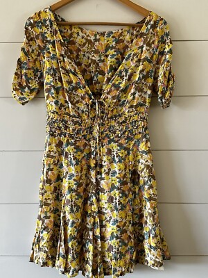 Free People Forget Me Not Floral-Print Mini Dress Ivory Combo Size 4 With  Tags | eBay