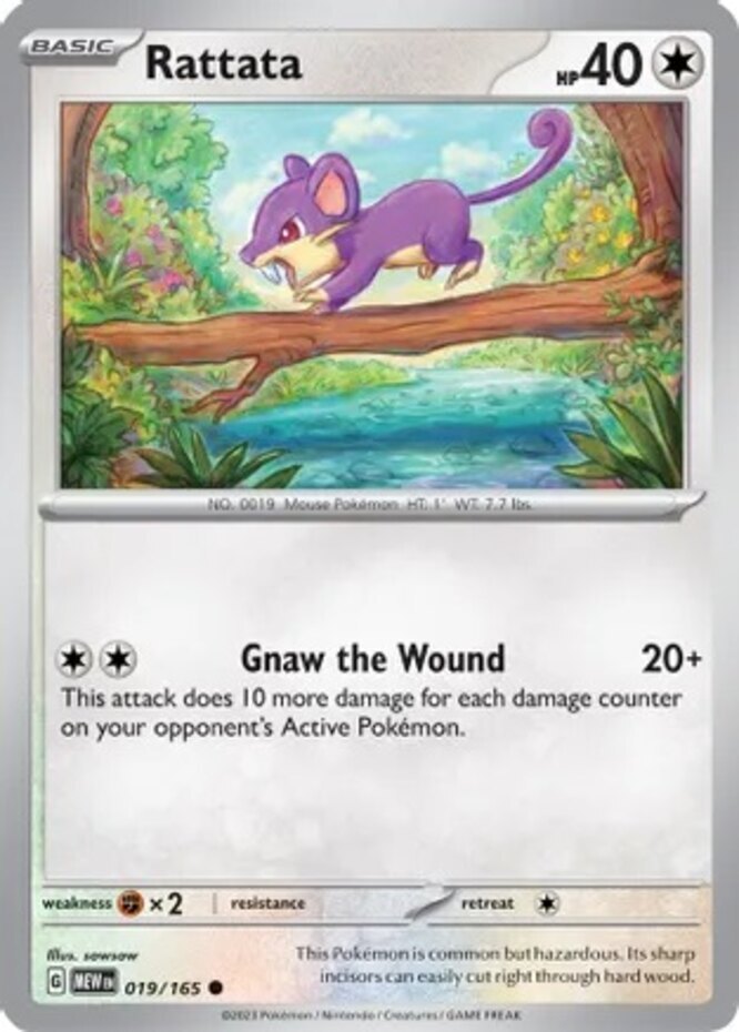 Pokemon Rattata - 019/165 - Common NM-Mint Scarlet & Violet - 151