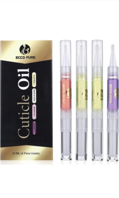 ECCO PURE Cuticle Oil Pens (4 Pack) - Nail Cuticle Protector - Professional