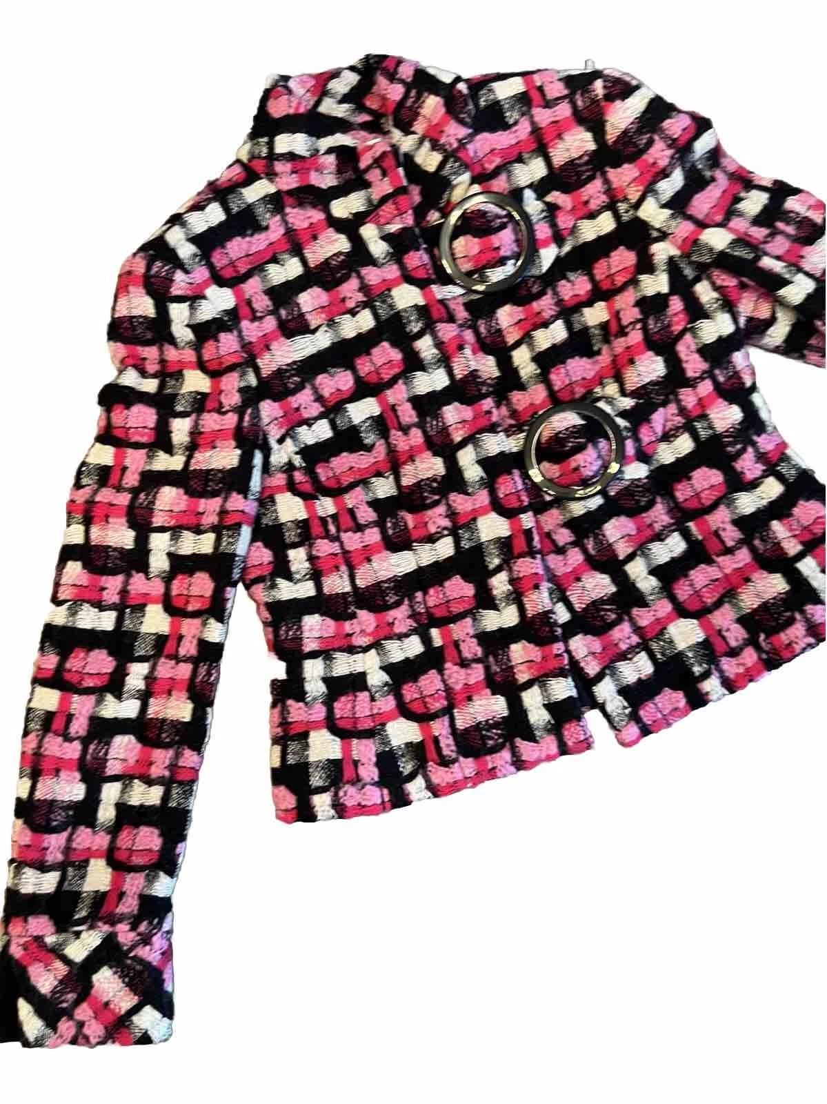 CHANEL CARLISLE Giacca Vintage Multi Vibrante Chunky Tweed Taglia 2