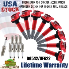 Set of 8 Ignition Coil & Platinum Spark Plug For Ford 2011-2014 F150 5.0L UF622