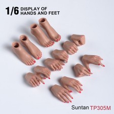 1/6 Female Suntan Makeup Hand and Foot Type prop Accessories Fit 12'' Figure Toy