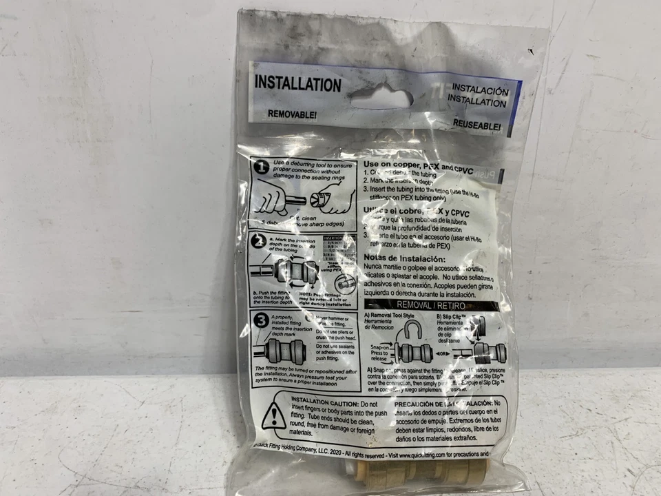 Mainline MLU008LF-S 1/2" Push Connect Straight Coupling Lead Free Brass - Image 3 of 4